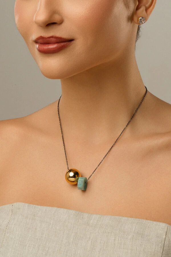 Colar Dream Geométrico Amazônia Banho Ouro 18k