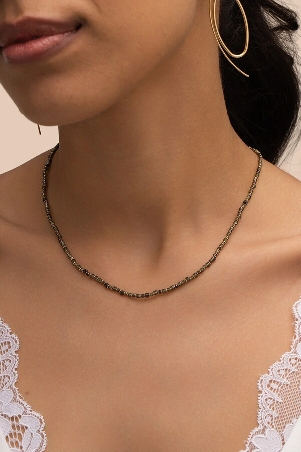 Colar Biarritz Mini Zircônia Verde Banho Ouro 18K
