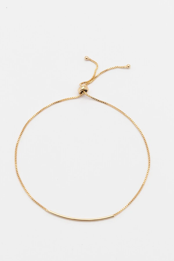 Pulseira Veneziana Palito Banho Ouro 18K