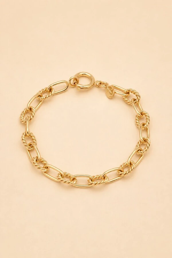 Pulseira Dourada Mix de Elos