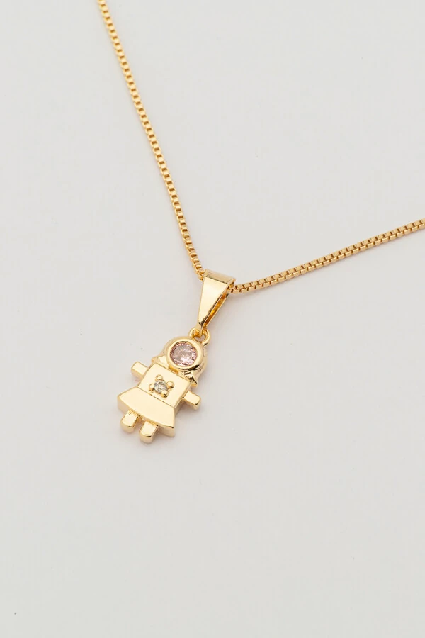 Pingente Filha Zircônia Banho Ouro 18K