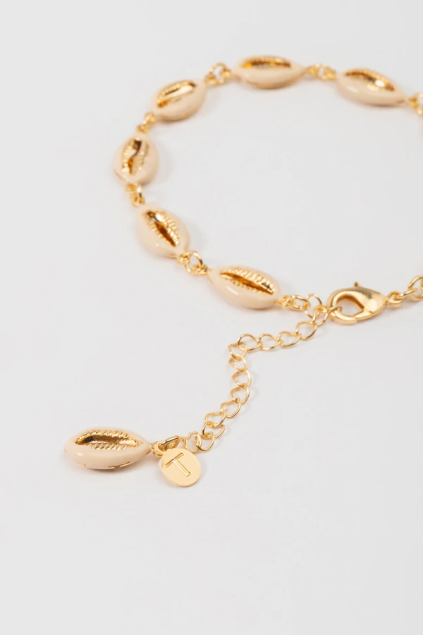 Pulseira Dourada Búzios Esmaltados