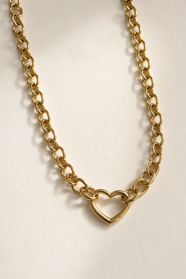 Colar Amor em Elos Banho Ouro 18K