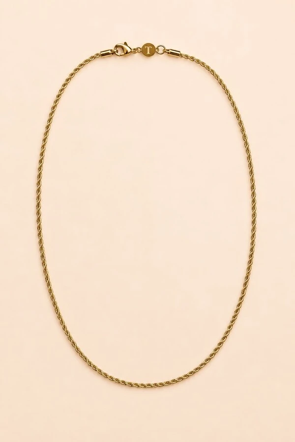 Colar Cordão Baiano Slim Banho Ouro 18K