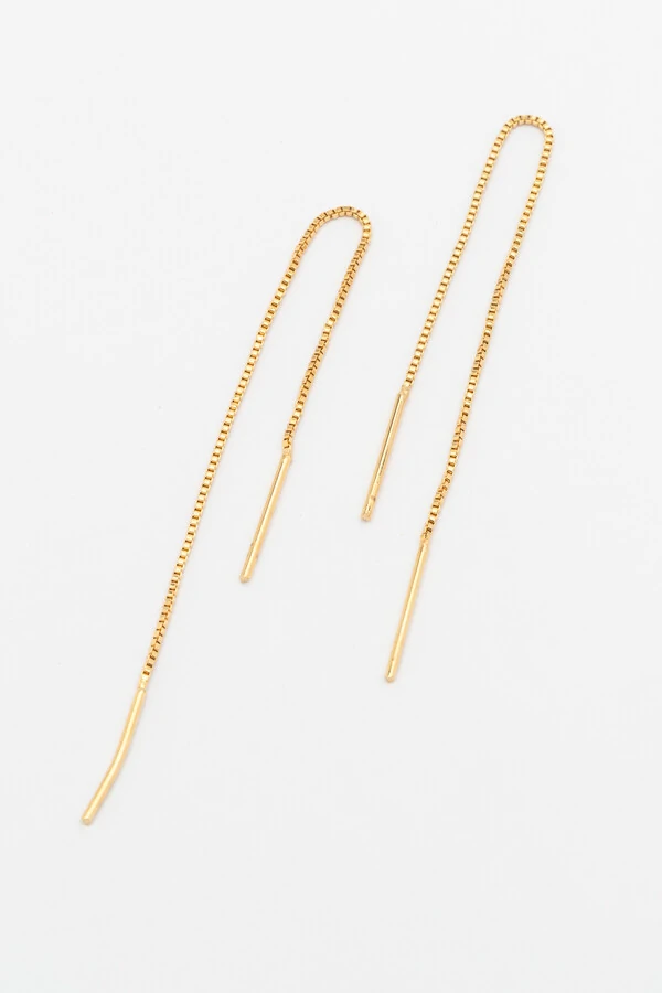 Brinco Palito Veneziana Banho Ouro 18K