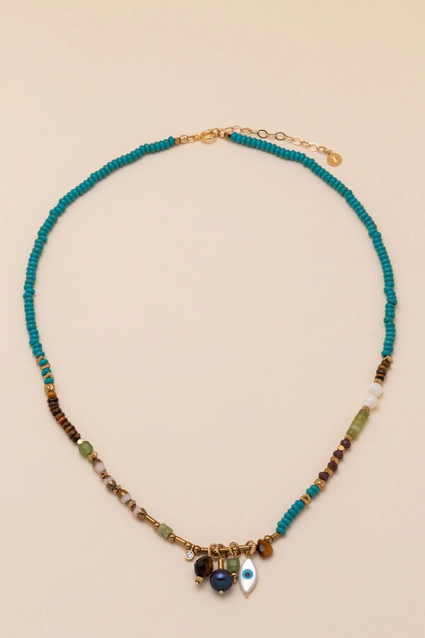 Colar Gaia Pedras Da Sorte Banho Ouro 18K