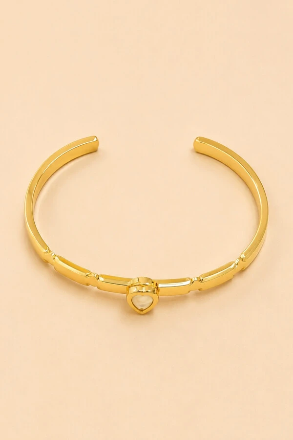 Pulseira Dourada Bracelete Gota Resina Off