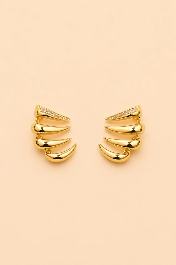 Brinco Ear Cuff Banho Ouro 18K