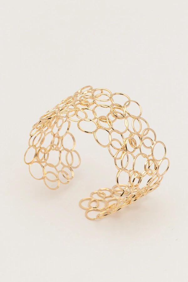 Pulseira Bracelete Círculos Dourado