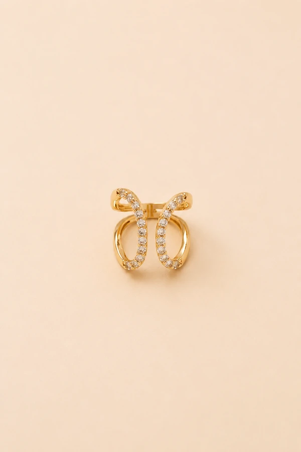 Anel Elegance Zircônia Banho Ouro 18K