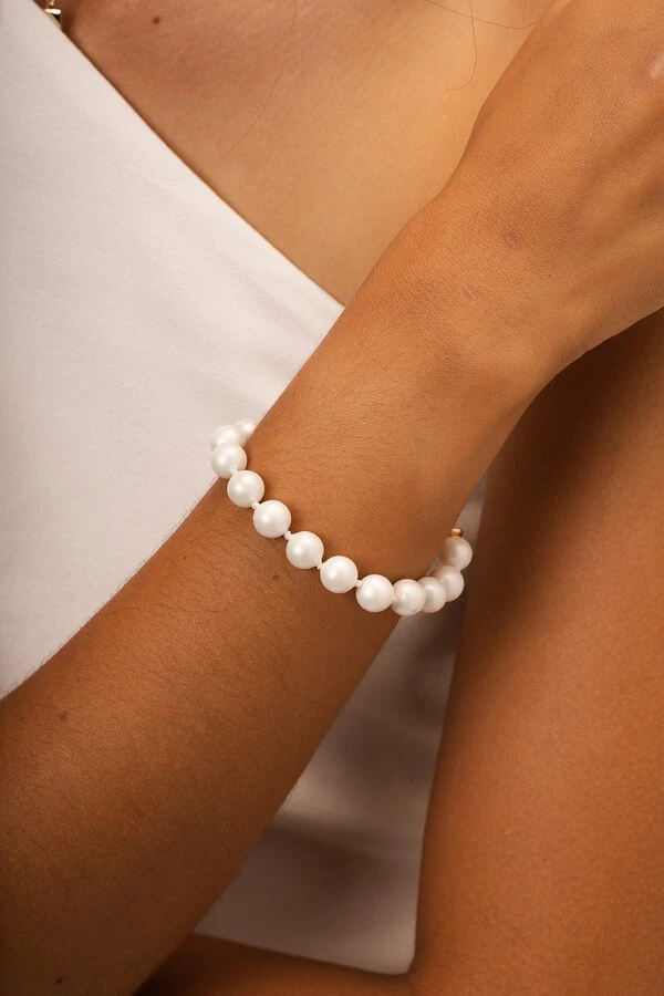 Pulseira Pérola Shell Banho Ouro 18K