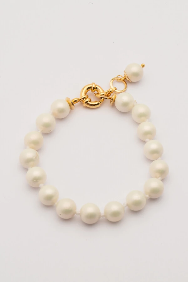 Pulseira Pérola Shell Banho Ouro 18K