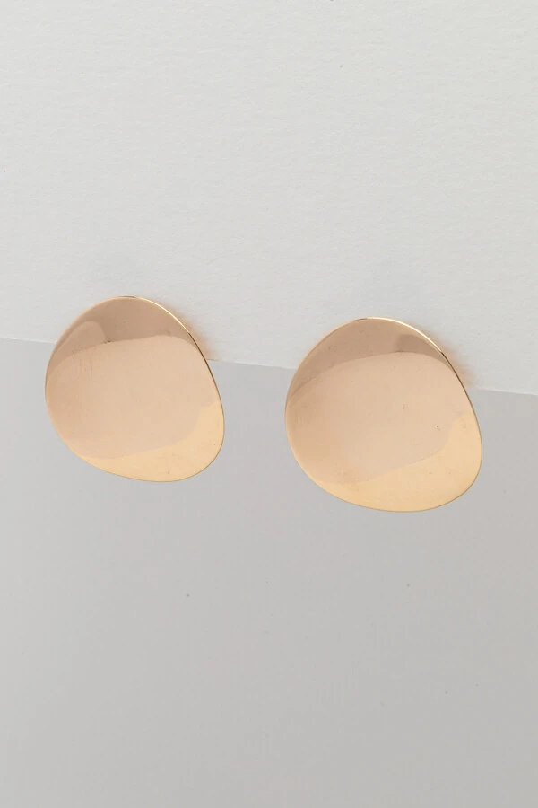 Brinco Dourado Pressão Chapa Ondulada