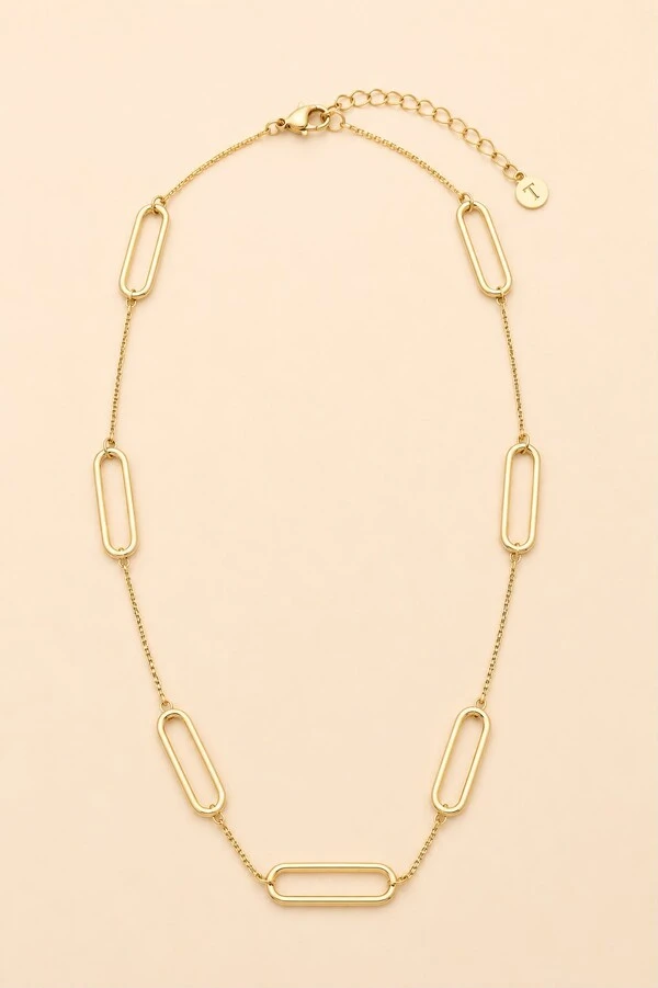 Colar Dourado Longo Elos Slim