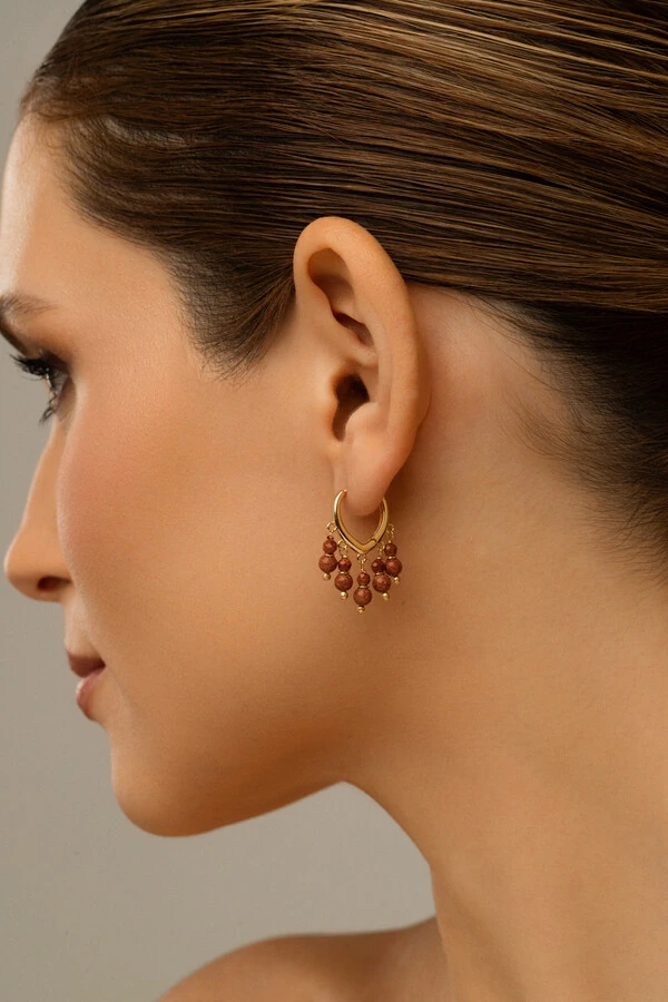 Argola Cachinho Goldstone Banho Ouro 18K