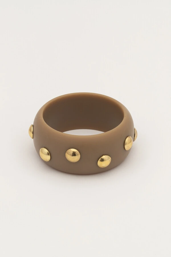 Bracelete Resina Fendi Tachinhas Douradas