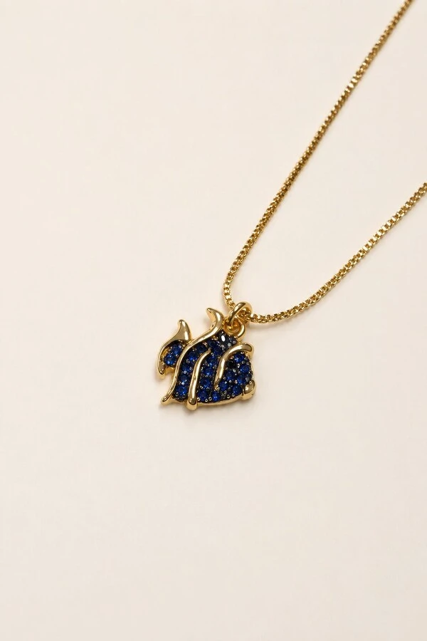 Colar Peixinho Zircônia Banho Ouro 18K