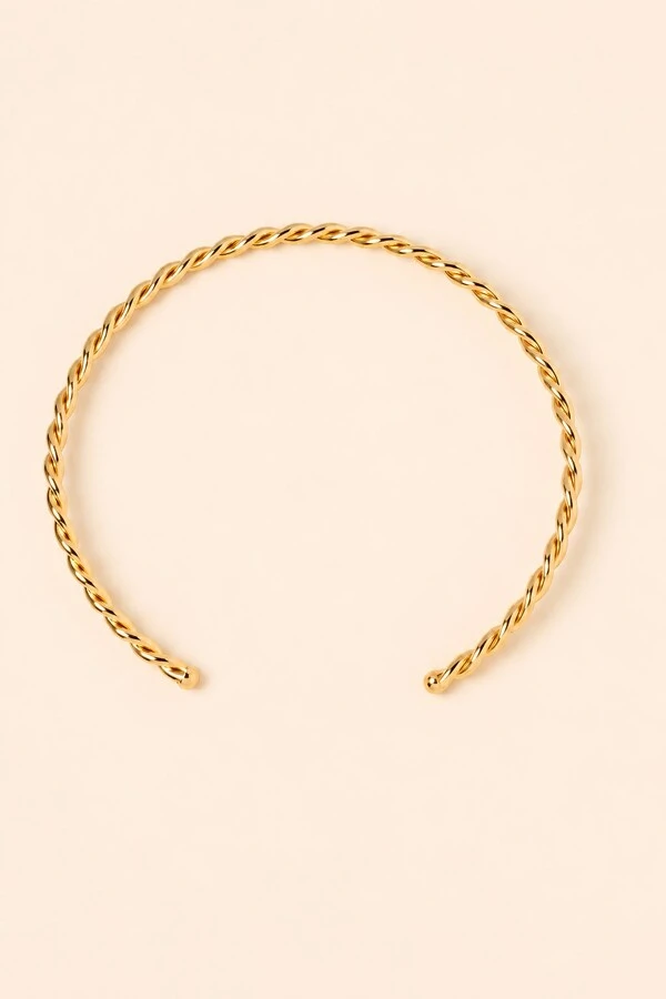 Colar Dourado Aro Trançado