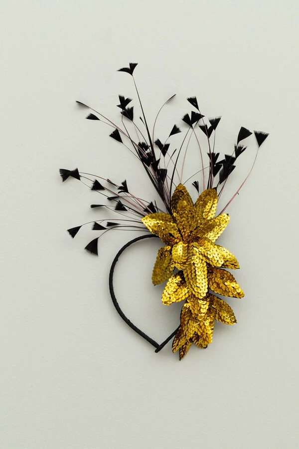 Tiara Carnaval Folhas Douradas