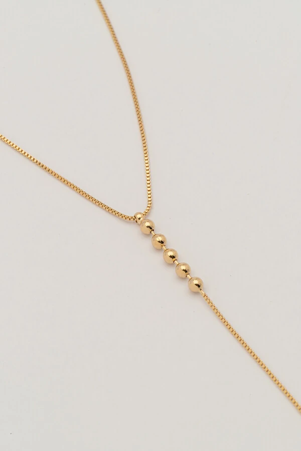 Colar Gravata Bubbles Frente e Verso Banho Ouro18K