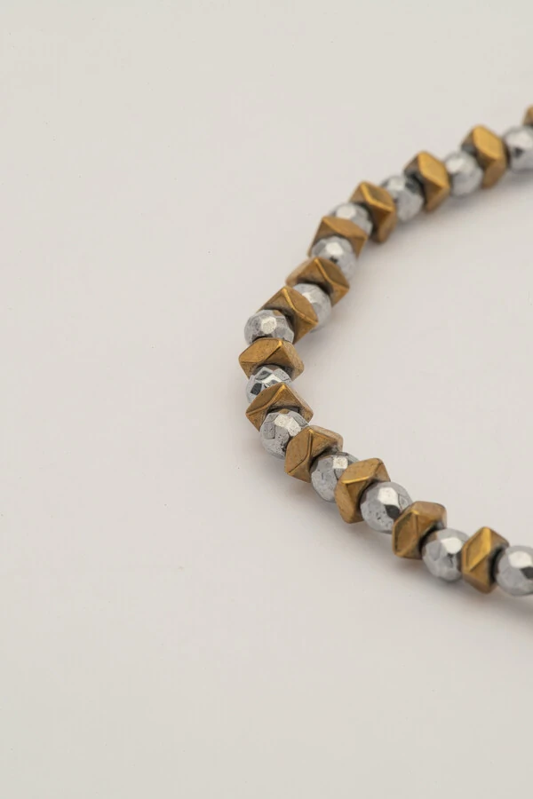 Pulseira Hematita Banho Ouro 18k