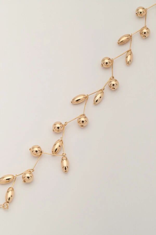 Colar Dourada Mix Bubbles Zig Zag