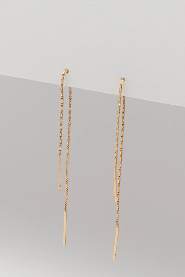 Brinco Palito Veneziana Banho Ouro 18K