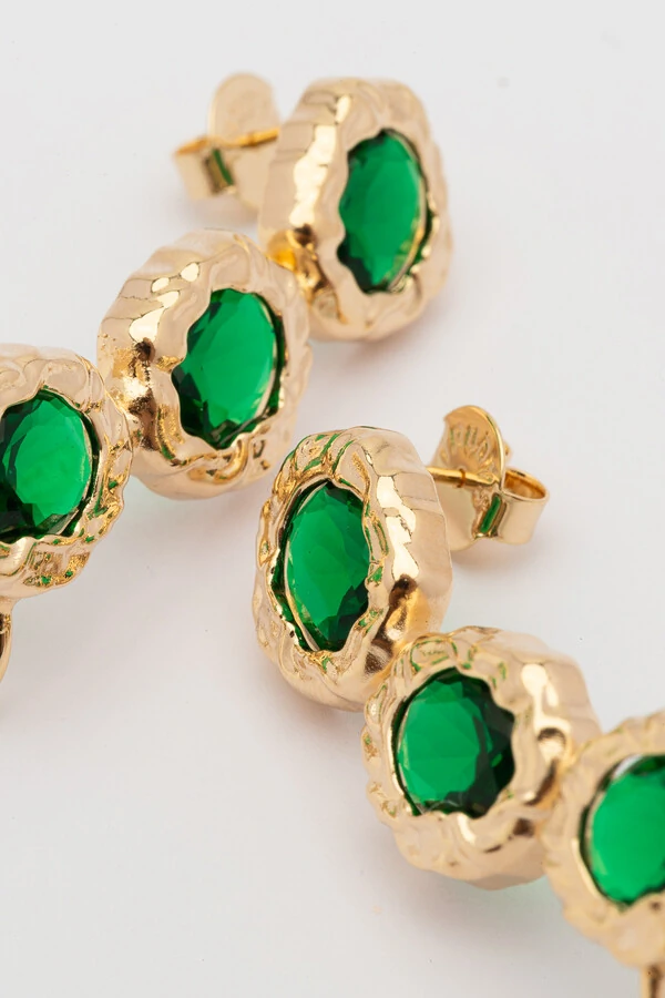 Brinco Dourado Earcuff Amazonas Verde