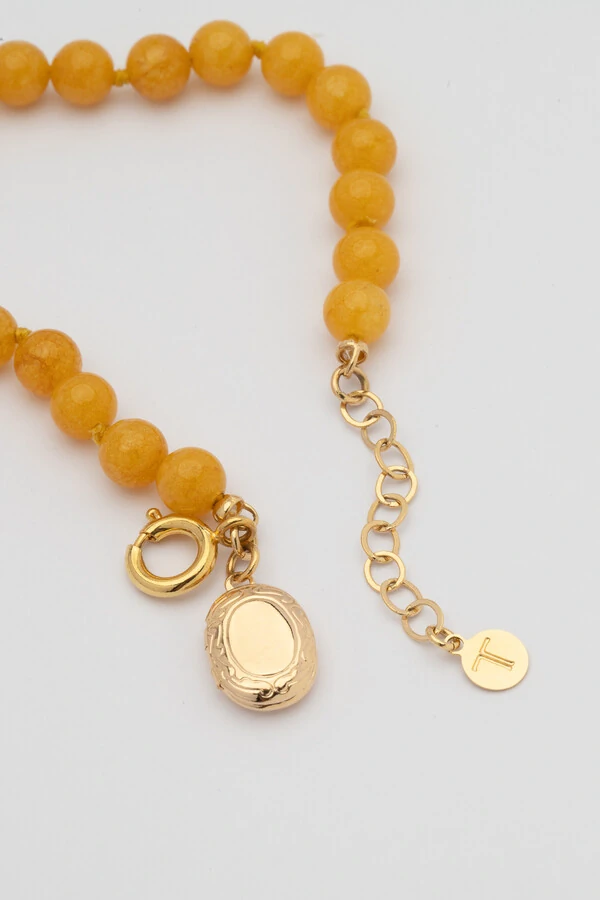 Pulseira Nautic Jade Amarela Banho Ouro 18K