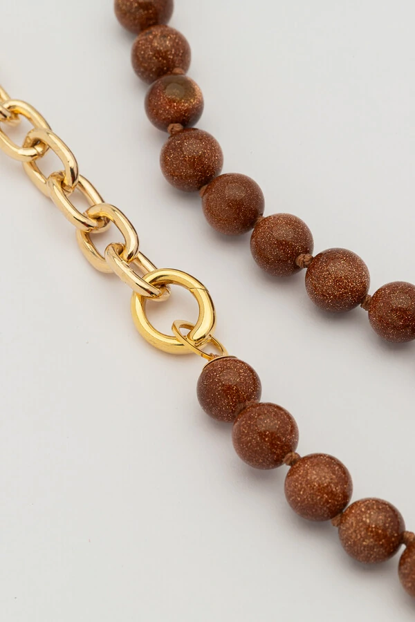 Colar Dourado 2 em 1 Vicenza Goldstone