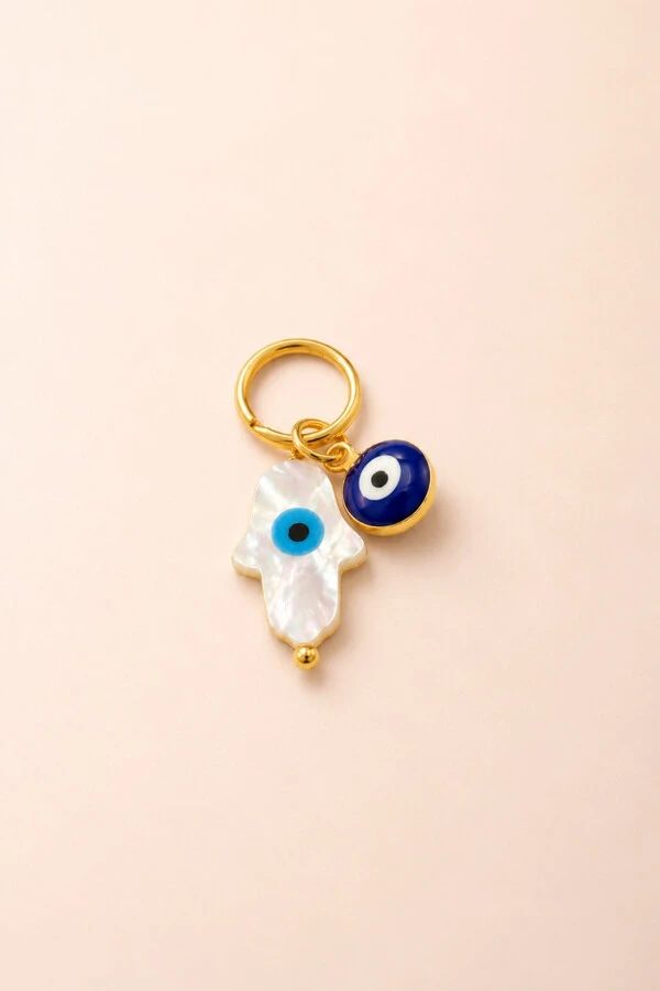 Pingente Proteção Hamsa Madre Olho Grego