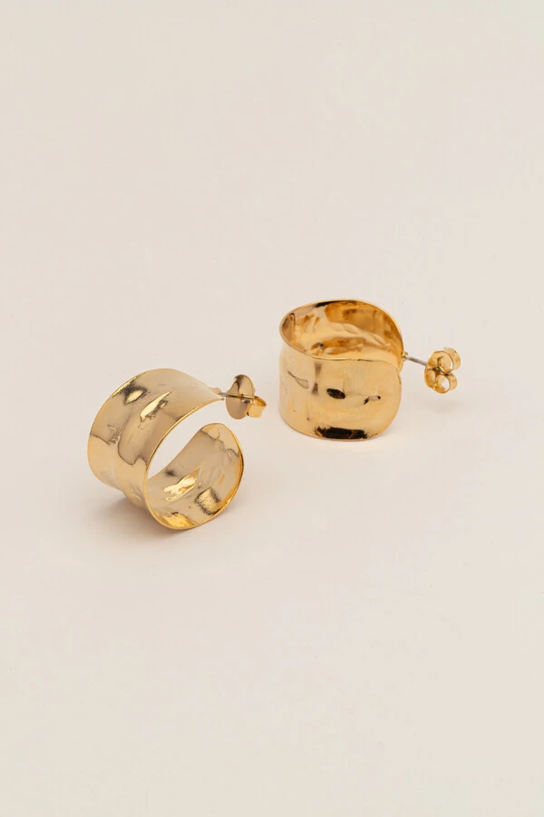 Brinco Argola Dourada Fita Larga