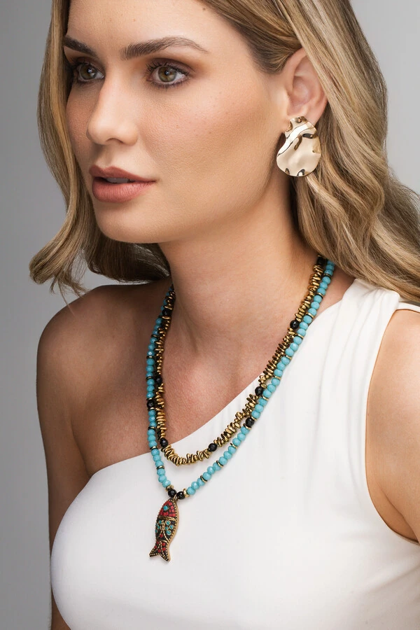 Colar Duplo Ouro Vintage Ibiza