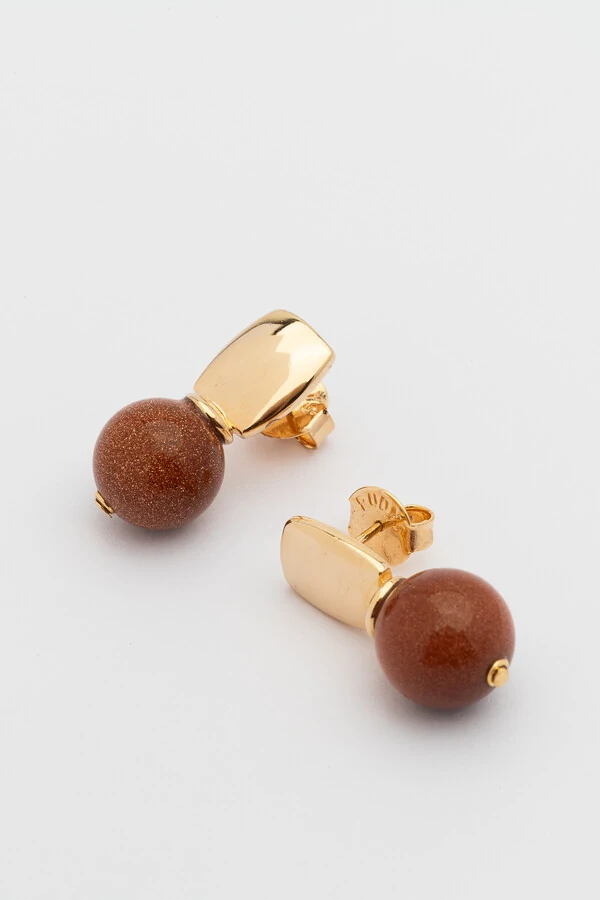 Brinco Goldstone Banho Ouro 18K