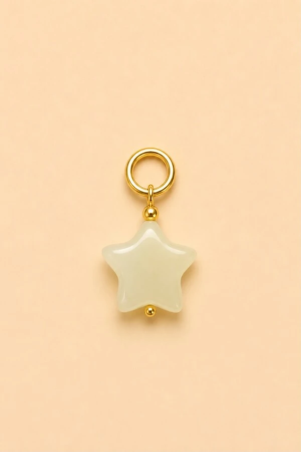 Pingente Estrela Murano Banho Ouro 18K