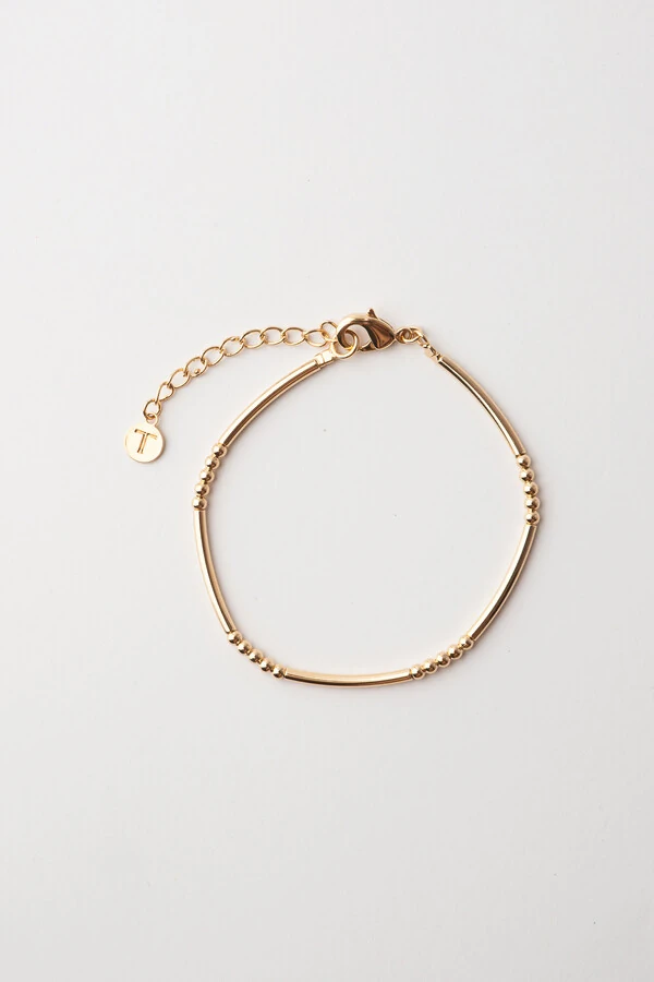 Pulseira Dourada Classic Tubos