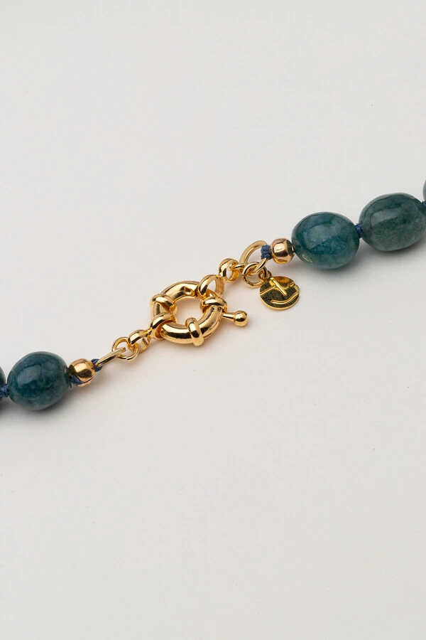 Colar Agatha Marmorizada Banho Ouro 18K