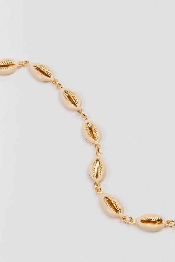 Pulseira Dourada Búzios Esmaltados