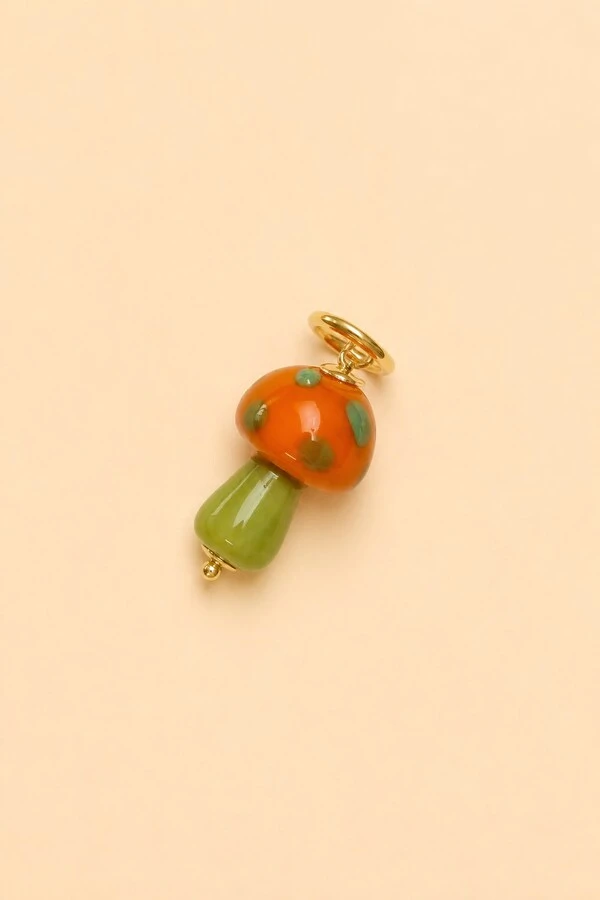 Pingente Cogumelo Da Sorte Banho Ouro 18K