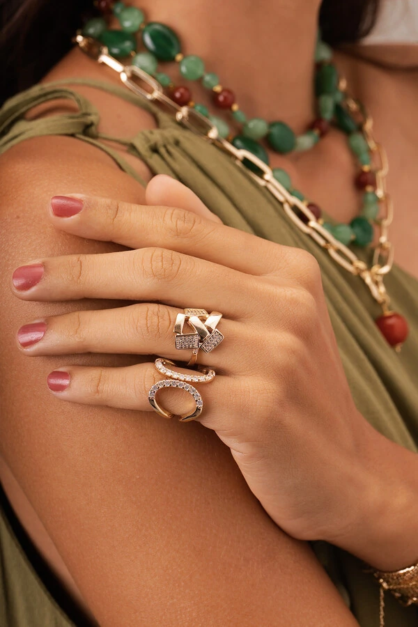 Anel Elegance Zircônia Banho Ouro 18K