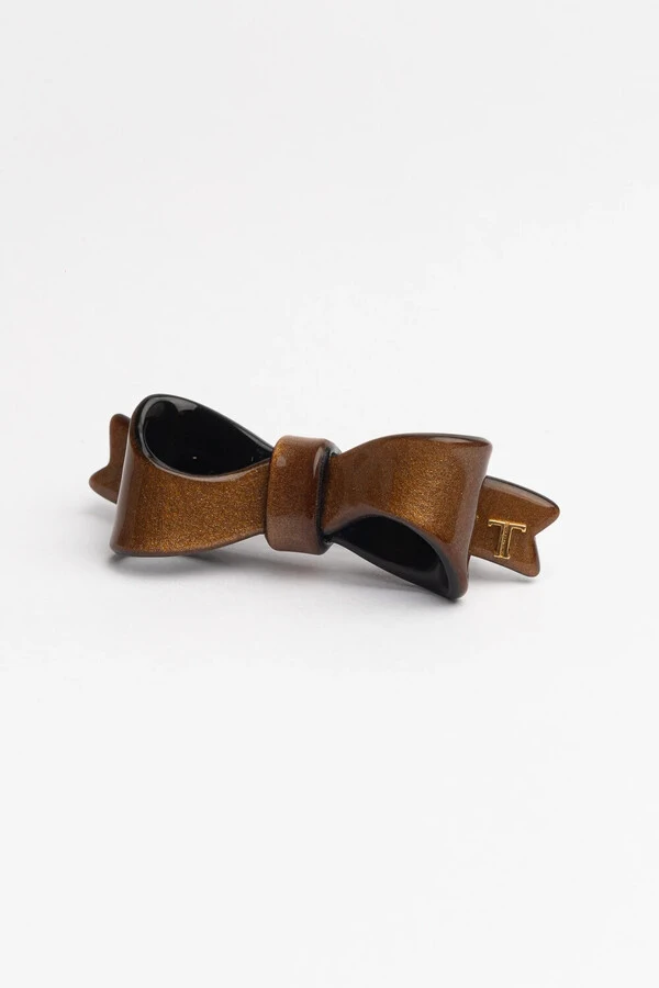Presilha Laço P Dourado com Preto
