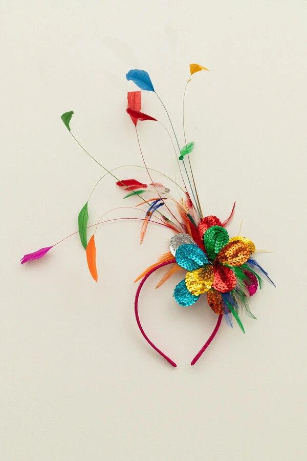 Tiara Carnaval Flor Paetê Color