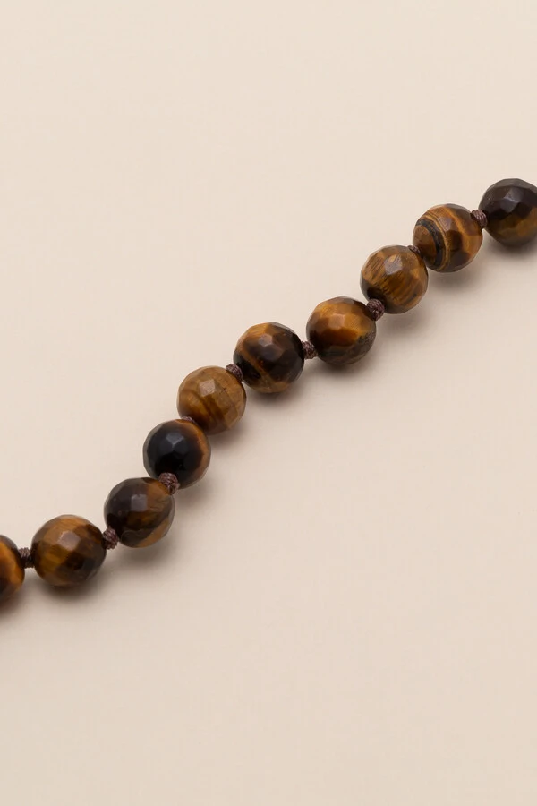 Colar Vereda Olho de Tigre Banho Ouro 18K