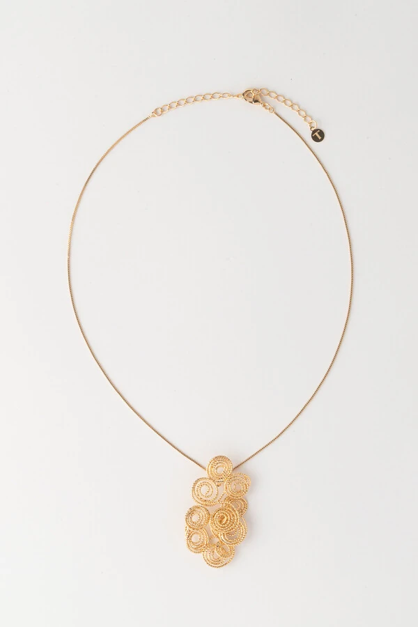 Colar Dourado Caracóis Diamantados