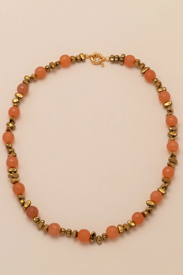 Colar Solar Jade Banho Ouro 18K