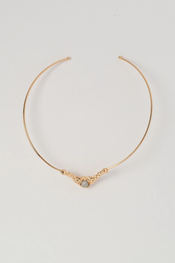 Colar Aro Choker Lava Zircônia Cristal