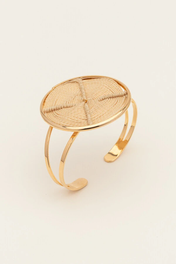 Pulseira Bracelete Dourada Aro Palha