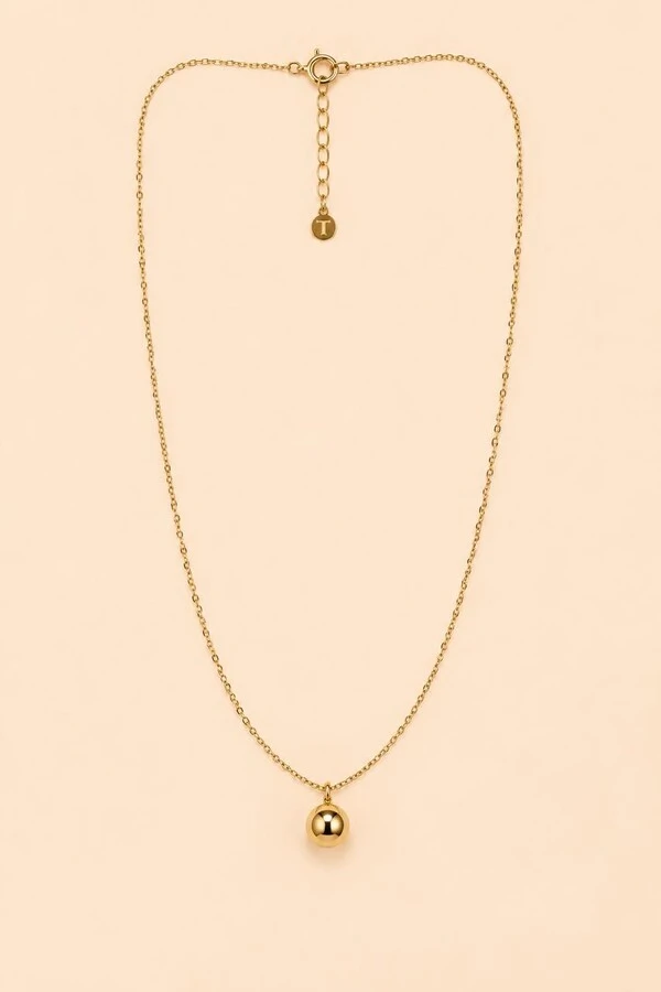 Colar Dourado Esfera Solitária