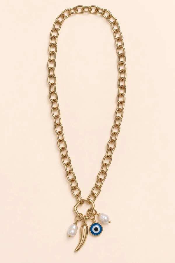 Colar Amor em Elos Banho Ouro 18K
