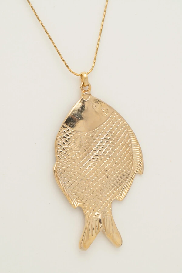 Colar Dourado Longo Peixe